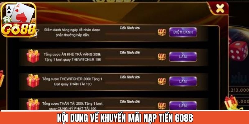 Các khuyến mãi nạp tiền mà thương hiệu dành tặng hội viên